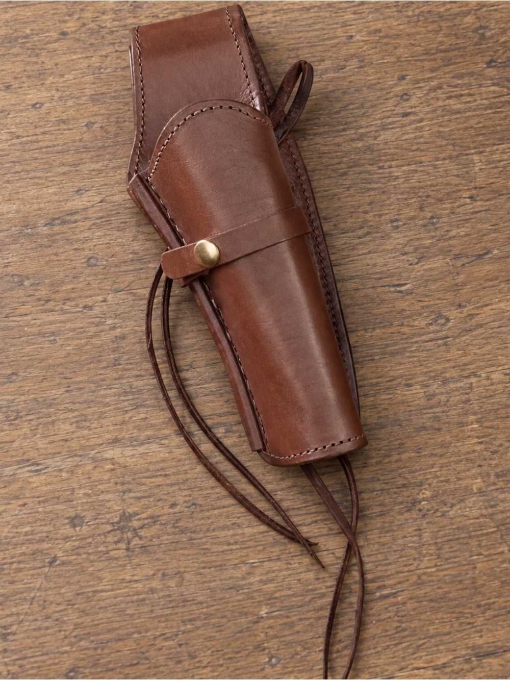 Western Express Right-Hand 6” Brown Smooth Leather Gun Holster .44/.45 Caliber